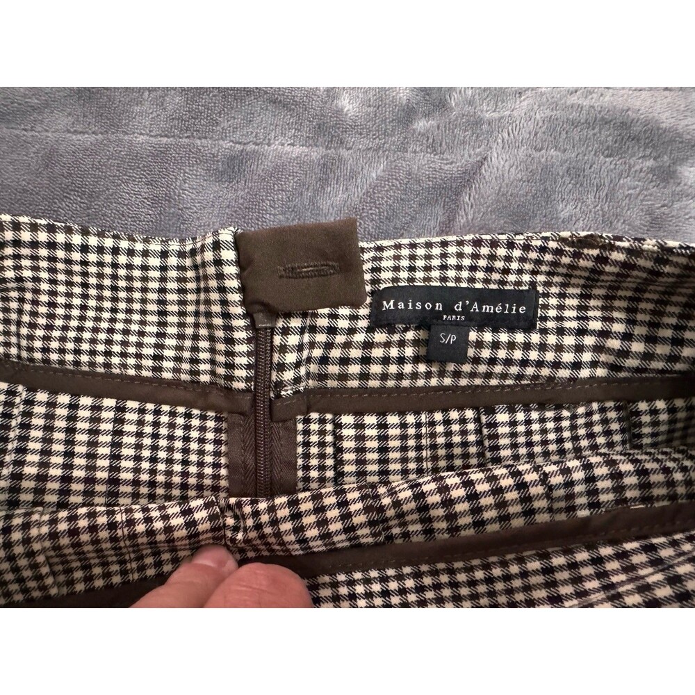 MAISON D'AMELIE Black & White Houndstooth Pleated Mini Skirt Small NWT - Picture 4 of 10
